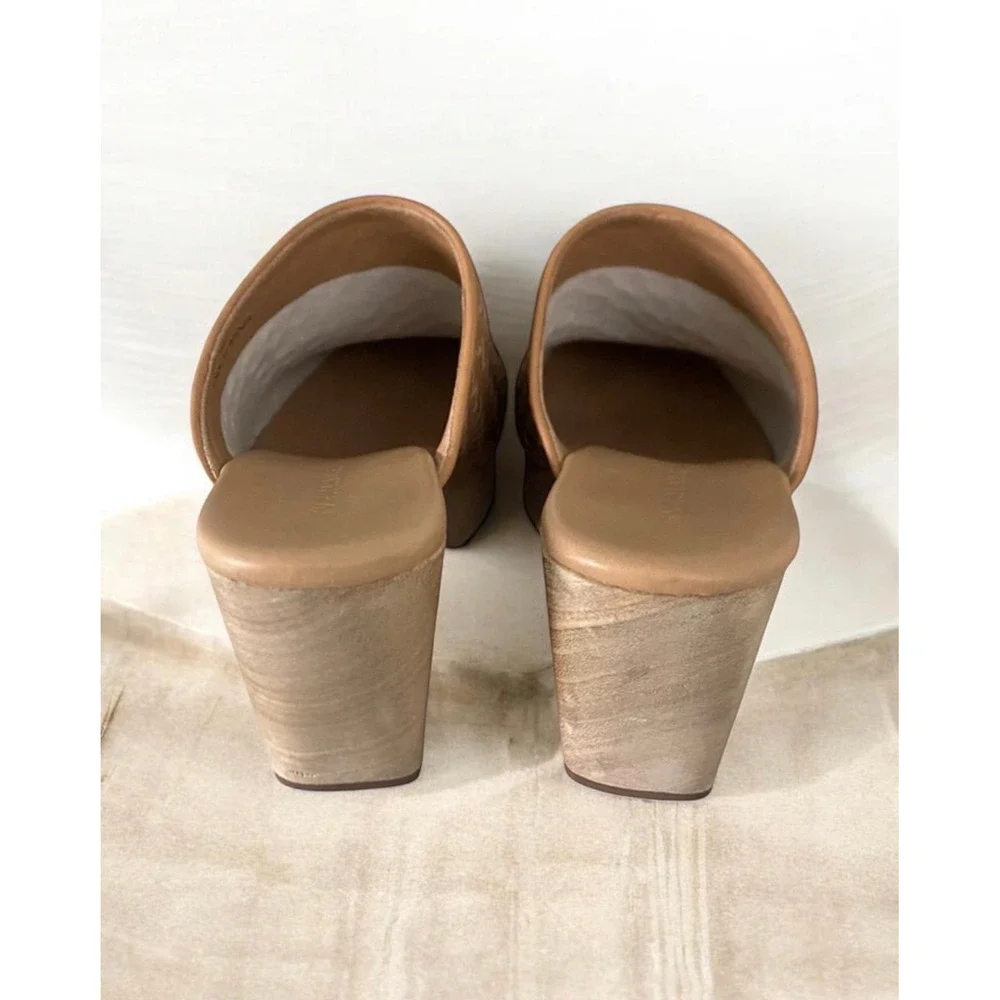 Everlane The Clog Tan Woven Leather Mules Size 10.5. Retail $165